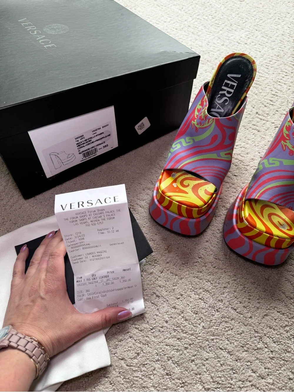 Versace Music Medusa Swirl Platform Mules - Picture 10 of 12